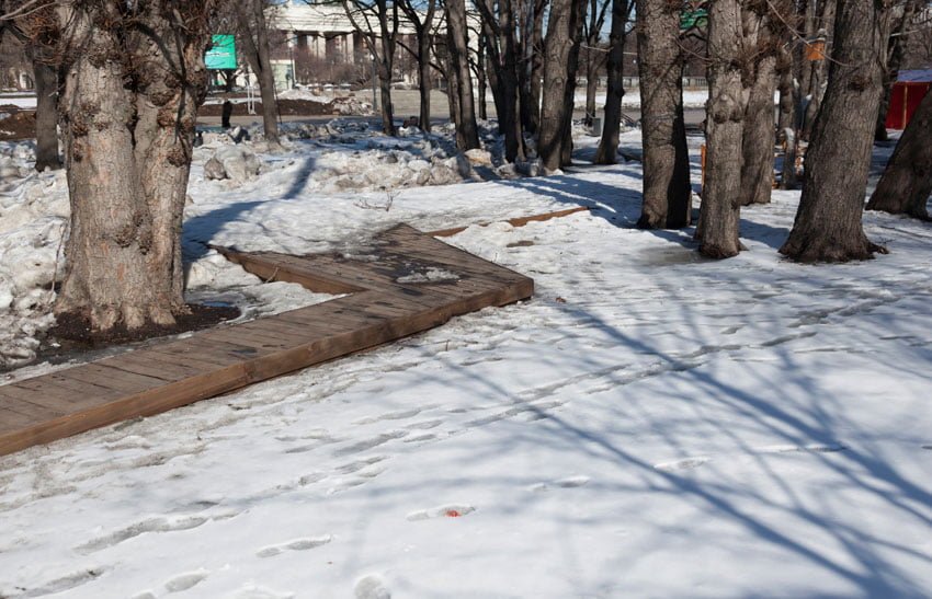 La huella en la nieve