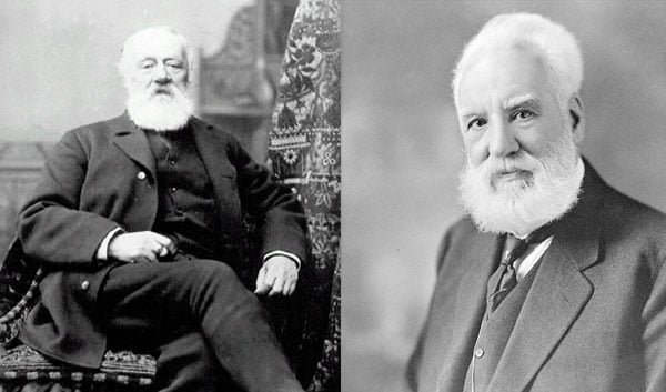 Antonio Meucci y Alexander Graham Bell