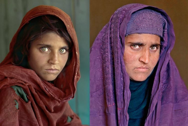 Sharbat Gula, la niña afgana de ojos verdes, de joven y de adulta